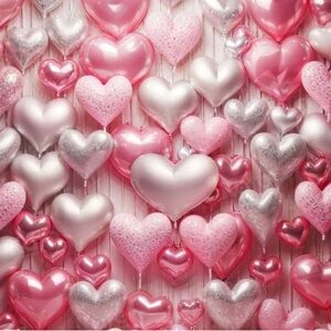 Valentines Live Auction Pink  Red Black  Silver Heart